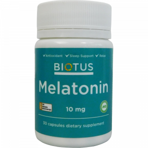 Мелатонин, Melatonin, Biotus, 10 мг, 30 капсул