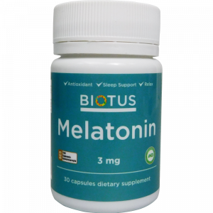 Мелатонин, Melatonin, Biotus, 3 мг, 30 капсул