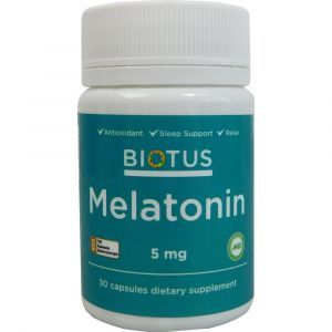Мелатонин, Melatonin, Biotus, 5 мг, 30 капсул
