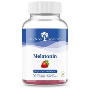 Мелатонин, Melatonin, Apnas Natural, со вкусом клубники, 30 жевательных пастилок