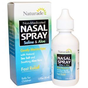 Спрей для носа, Nasal Spray, Saline & Aloe, Naturade,45 мл