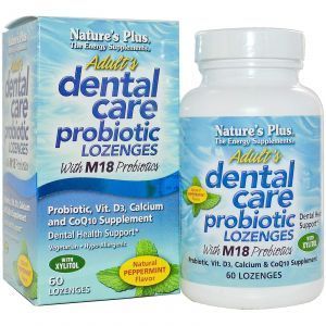 Гигиена полости рта, Adult Dental Care Probiotic with M18, Nature's Plus, 60 леденцов