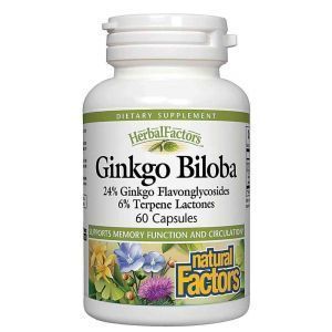 Гинкго билоба, Natural Factors, Ginkgo Biloba, 60 капсул