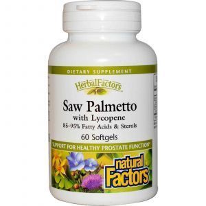 Ликопин, Natural Factors, Saw palmetto, 60 гелевых капсул