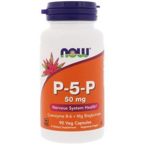 P-5-P piridoksāls-5-fosfāts ar magniju, Now Foods, 50 mg, 90 dārzeņu kapsulas