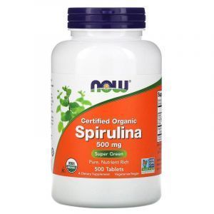 Спирулина, Spirulina, Now Foods, 500 мг, 500 таблеток