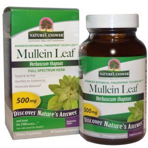 Коровяк, Mullein Leaf, Nature's Answer, 500 мг, 90 кап.