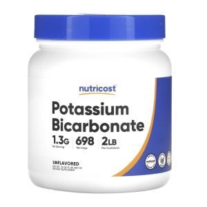 Бикарбонат калия, Potassium Bicarbonate, Nutricost, без добавок, 907 г