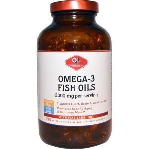 Омега-3 рыбий жир, Omega-3 Fish Oils, Olympian Labs Inc, 1000 мг, 240 капсул