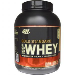 Протеин, Gold Standard 100% Whey, Optimum Nutrition, клубника и банан, 2.27 кг