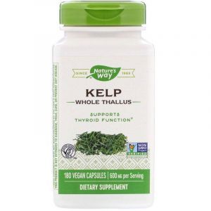 Ламинария, Kelp, Nature's Way, 600 мг, 180 капсул 