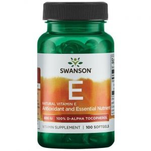 Витамин Е, Vitamin E Natural, Swanson, 400 МЕ (268 мг), 100 гелевых капсул