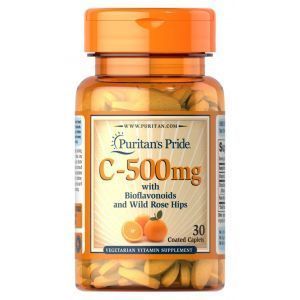 Витамин С с биофлавоноидами и шиповником, Vitamin C, Puritan's Pride, 500 мг, 30 капсул