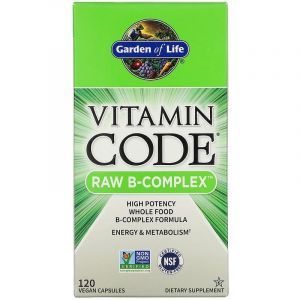 Сырые Витамины, Raw B-комплекс, Garden of Life, Vitamin Code, 120 капсул