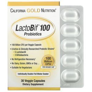 Пробиотики, LactoBif Probiotics, California Gold Nutrition, 100 млд КОЕ,, 30 вегетарианских капсул