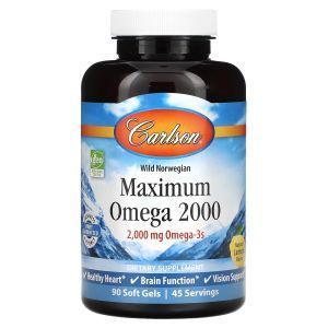 Максимальная Омега, Maximum Omega, Carlson Labs, 2000 мг, 90 капсул
