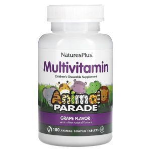 Витамины для детей, Multi-Vitamin and Mineral, Nature's Plus, Animal Parade, вкус винограда, 180 животных