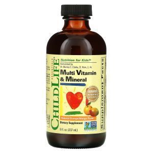 Витамины для детей (Multi Vitamin & Mineral), ChildLife, апельсин-манго, 237 мл