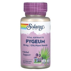 Пиджеум (африканская слива), Pygeum Africanum, Solaray, экстракт, 50 мг, 60 капсул (Default)