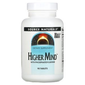 Улучшение работы мозга, формула, Higher Mind, Source Naturals, 90 таблеток