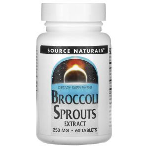 Брокколи, Broccoli Sprouts Extract, Source Naturals, экстракт ростков, 125 мг, 60 таблеток
