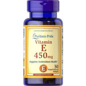 vitamīns, E vitamīns, Puritan's Pride, 450 mg, 50 kapsulas