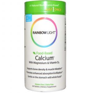 Кальций, Магний и витамин D3, Food-Based Calcium With Magnesium & Vitamin D3, Rainbow Light, 90 таблеток