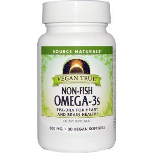 Jūras aļģes Omega-3, Omega-3 bez zivīm, Source Naturals, vegāns, 300 mg, 30 kapsulas