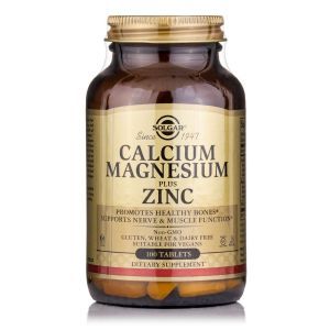 Кальций, магний, цинк, Calcium Magnesium Plus Zinc, Solgar, 100 таблеток