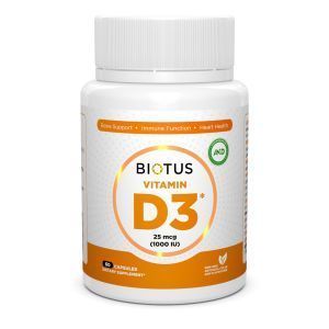 D3 vitamīns, D3 vitamīns, Biotus, 1000 SV, 120 kapsulas