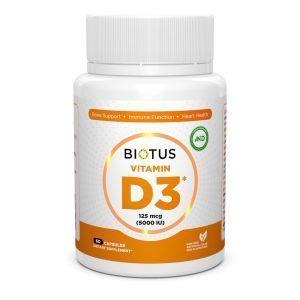 D3 vitamīns, D3 vitamīns, Biotus, 5000 SV, 60 kapsulas